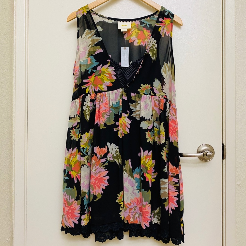 Anthropologie Maeve Violetta Floral Dress Size MP